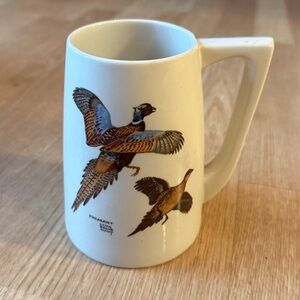 Vintage Hyalyn Pottery Beer Steins Coffee Mug Pheasants